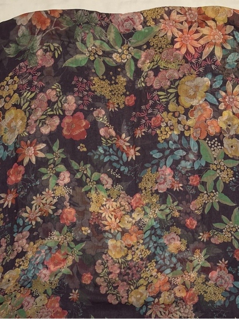 Johnny Was Camila NWT Dark Floral Scarf with Multicolor Bouquet - Picture 8 of 10